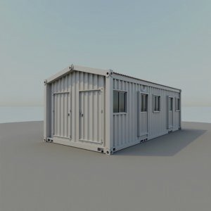 Модульное здание МЗ-02 из 2-х блок-контейнеров с двускатной крышей 
